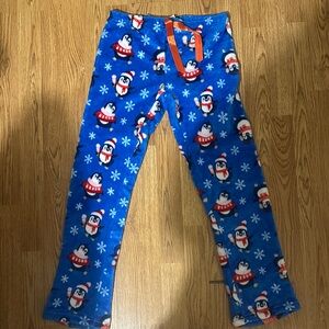 Women's/Juniors Blue Penguin Print Pajama Pants